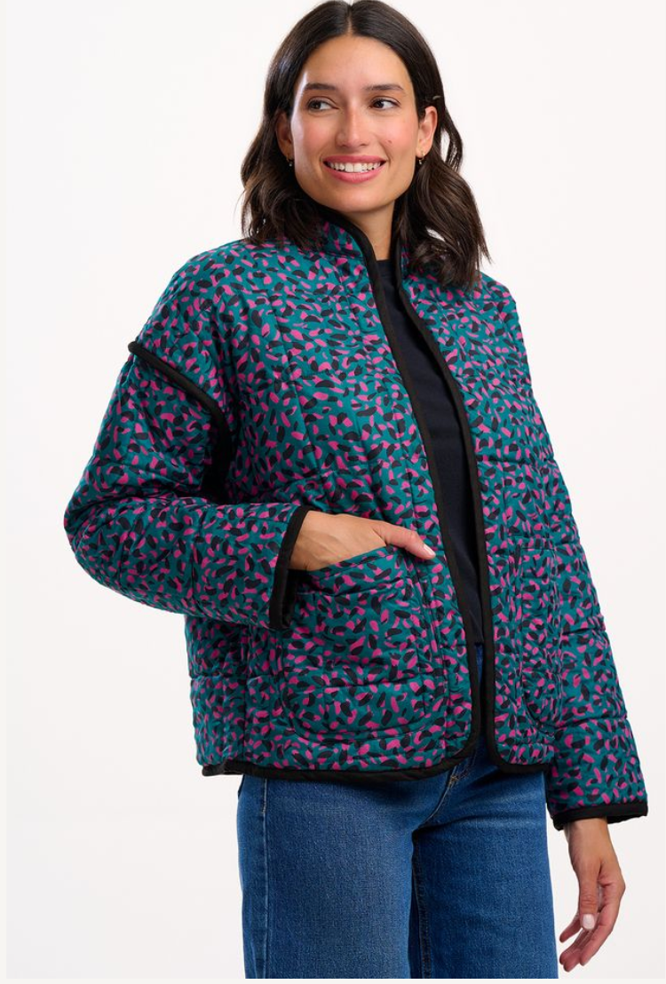 Sugarhill Brighton Elowen quilted jacket in green spot