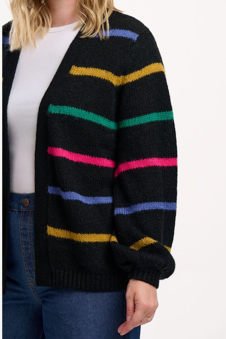Sugarhill Brighton Yvette black Cardigan in bright lines