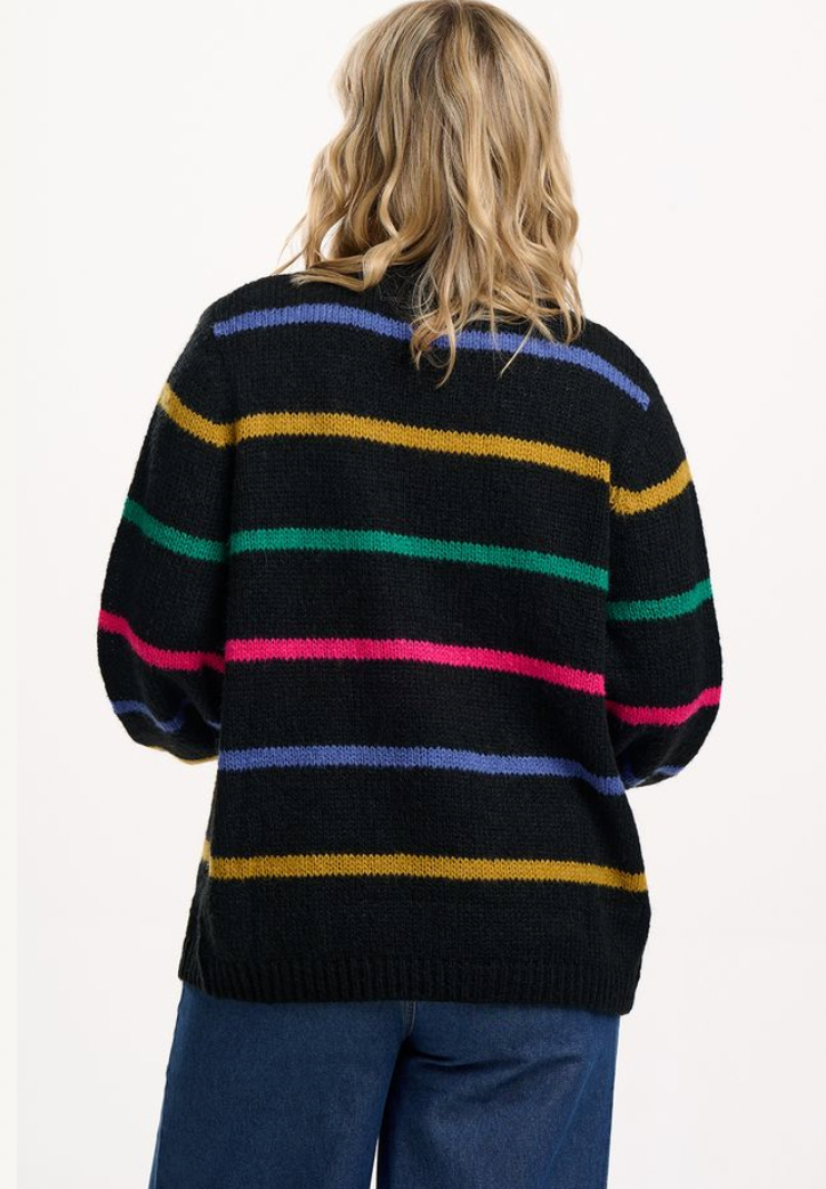 Sugarhill Brighton Yvette black Cardigan in bright lines