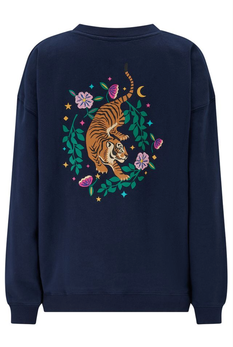 Sugarhill Brighton Eadie relaxed sweatshirt in navy tiger