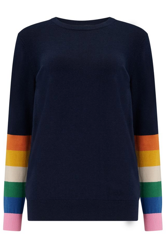 Sugarhill Brighton Rita striped sleeve sweater