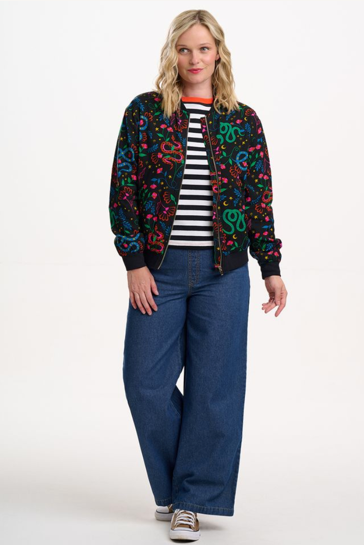 Sugarhill Brighton Bobbi bomber jacket snake design
