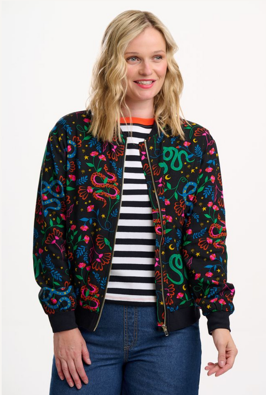 Sugarhill Brighton Bobbi bomber jacket snake design
