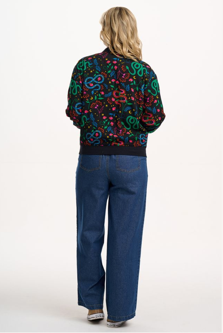 Sugarhill Brighton Bobbi bomber jacket snake design