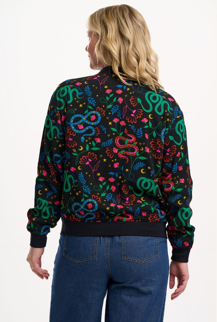 Sugarhill Brighton Bobbi bomber jacket snake design