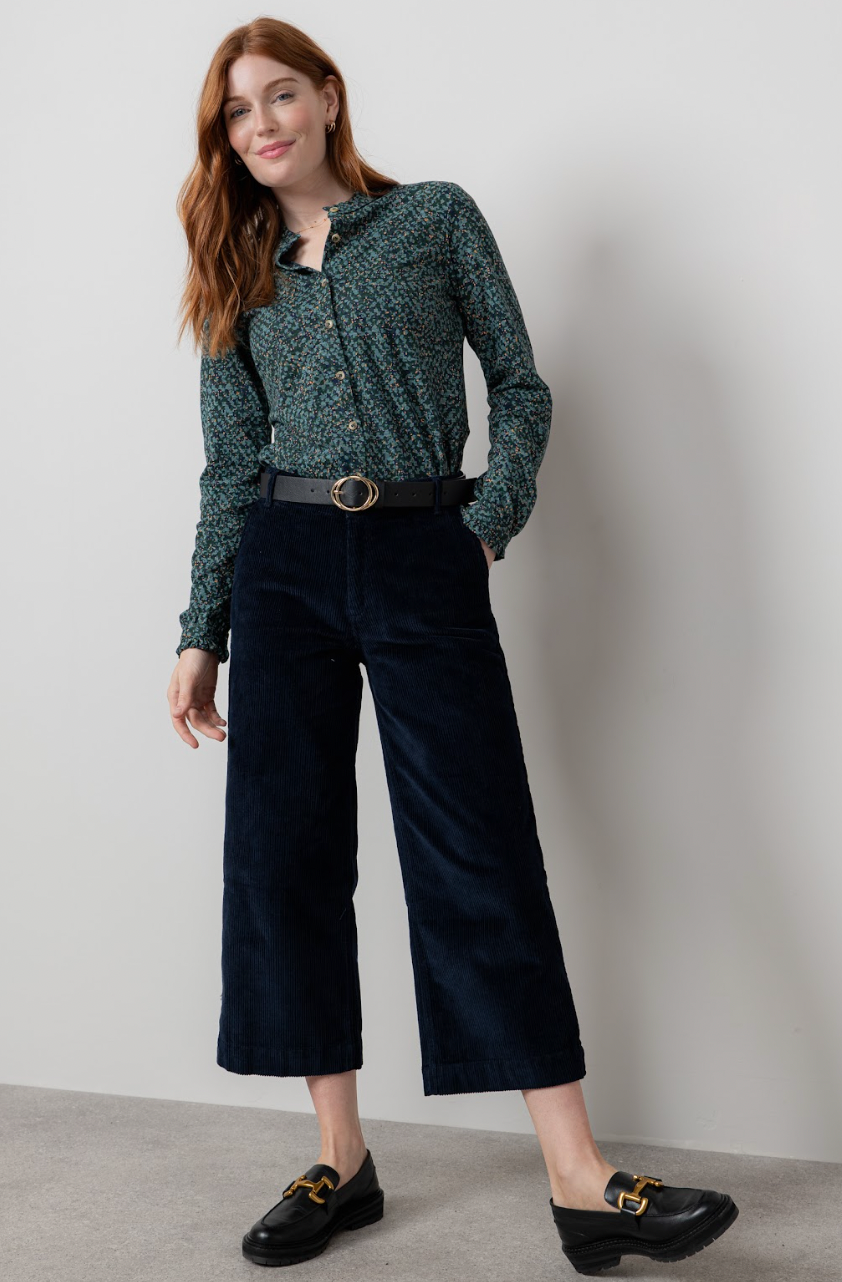 Lily & Me Isla cropped navy cords
