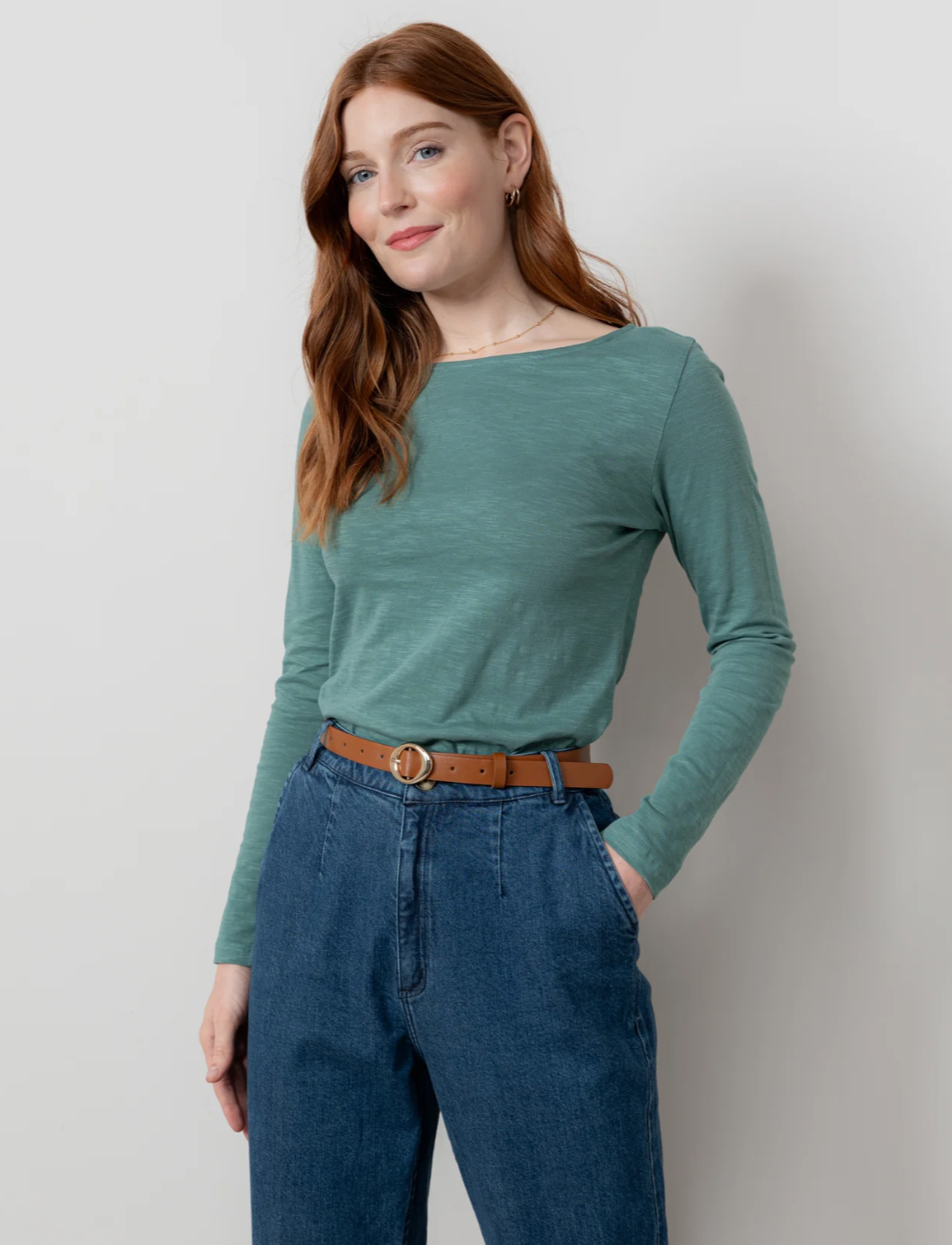 Lily & Me sea mist Monica organic cotton top