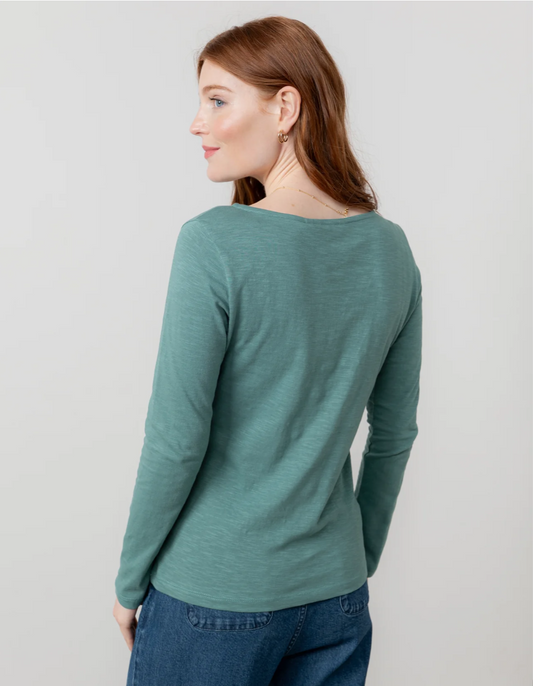 Lily & Me sea mist Monica organic cotton top