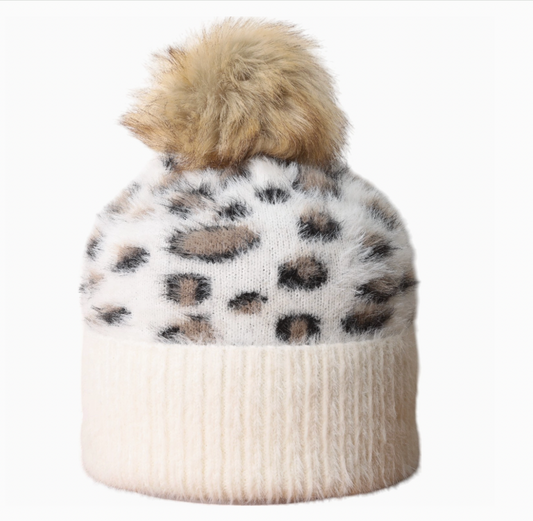 Jess & Lou leopard bobble hat