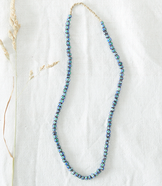 Aura que recycled glass translucent beads - various - leafy green