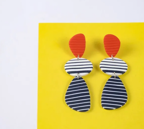 Nadege Honey le croisic red earrings