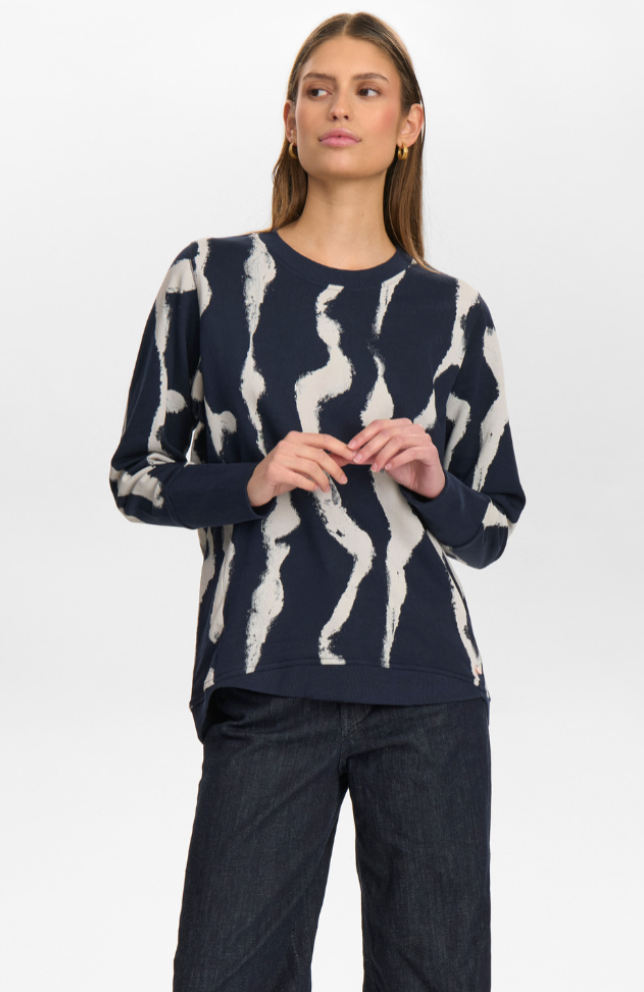 Numph nunikola navy and white sweatshirt