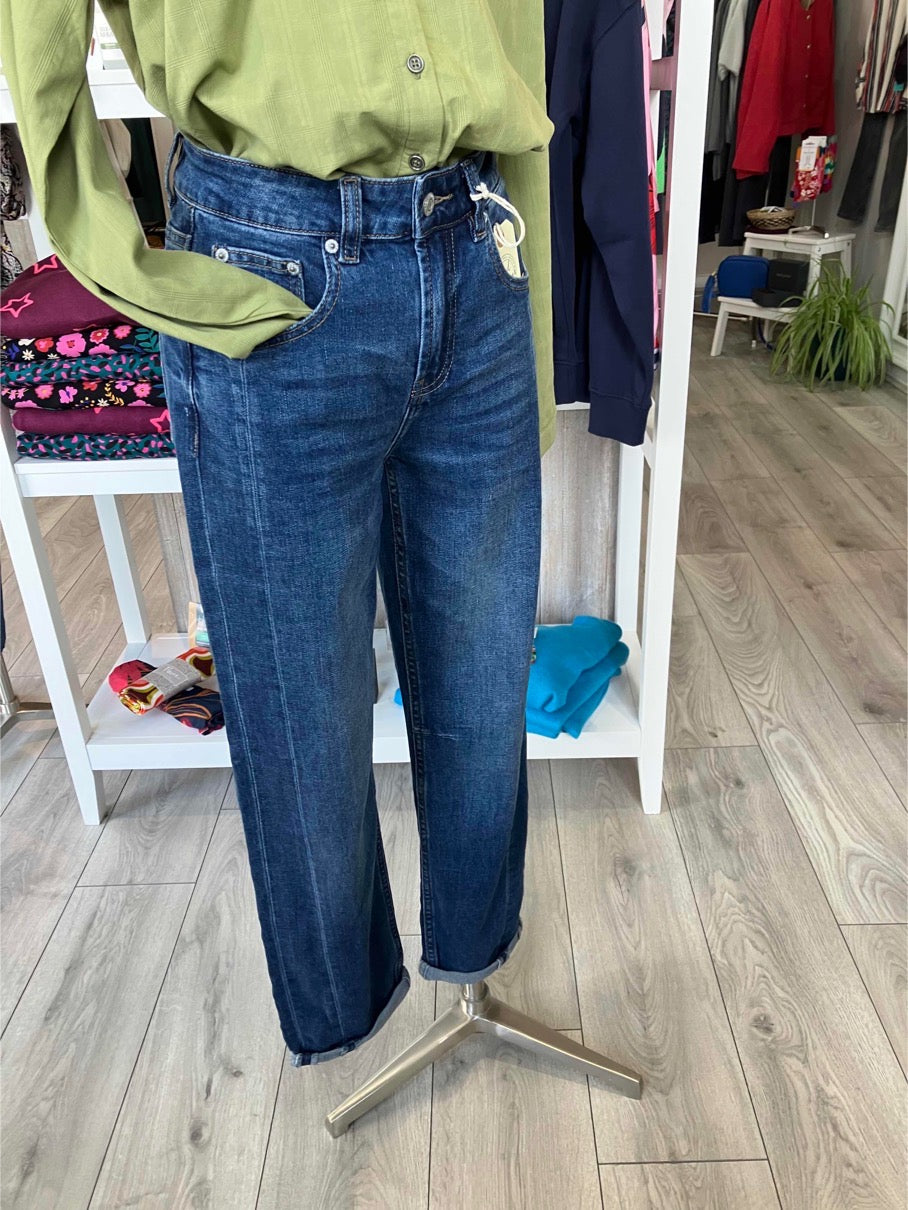 Caitlin side panel jeans in dark stone