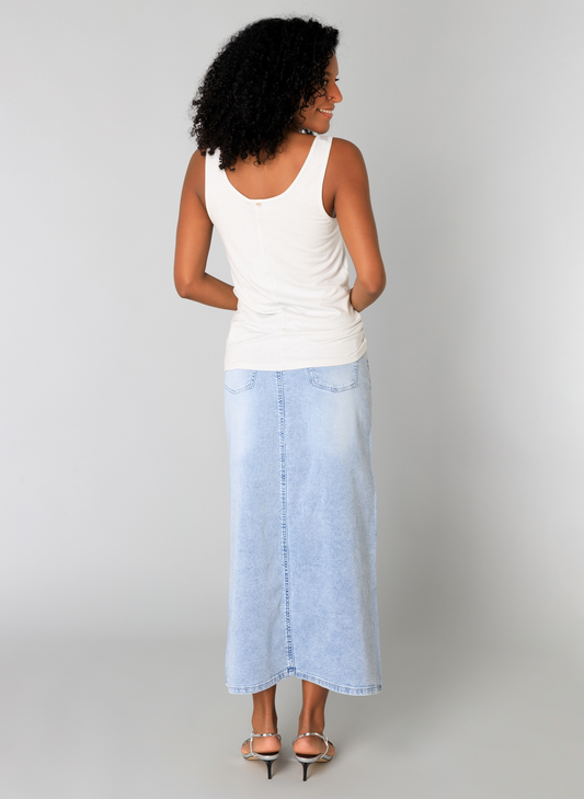 Salome white vest top with silver shimmer - [shop_name Strathaven] [womens clothing]