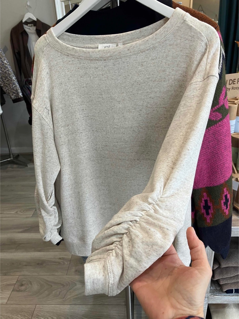 Yest Suri top in beige cream melange