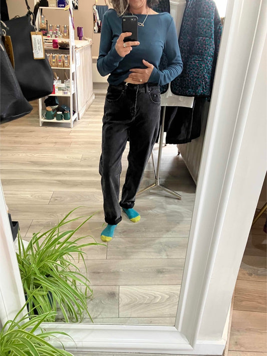 Red Button Caitlin side patch black jeans