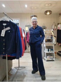 Red Button Colette punta piping dark blue trouser - [shop_name Strathaven] [womens clothing]