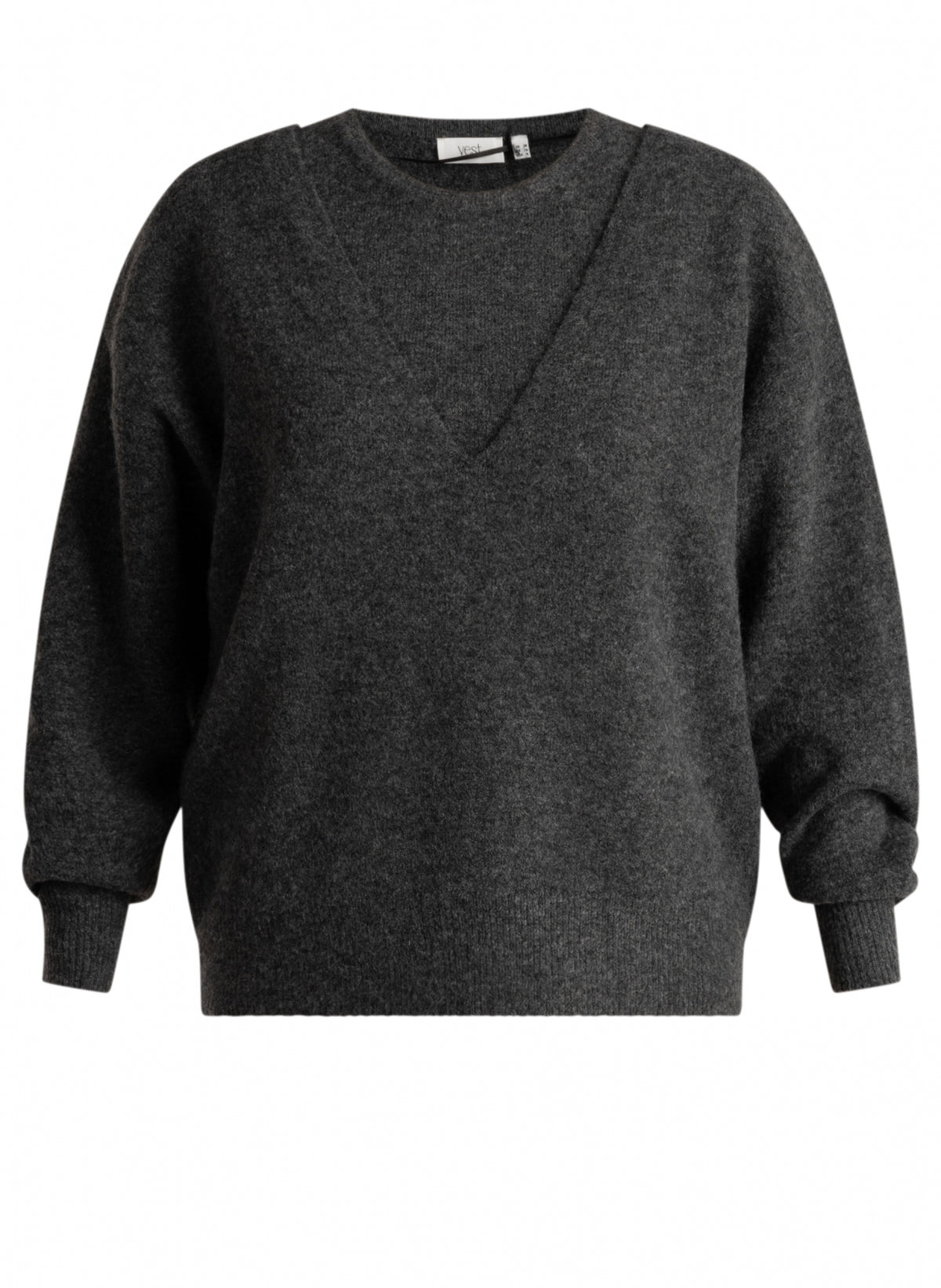 Yest Shira double layer sweater in dark grey