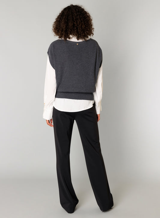 Yest Colleen vest knit in dark grey melange