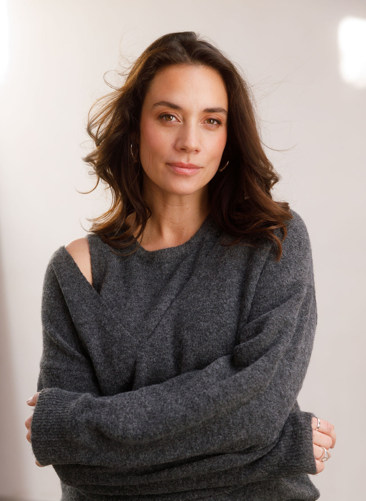 Yest Shira double layer sweater in dark grey