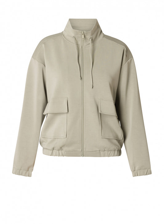 Yest soft sweat top with zipper in grey mist