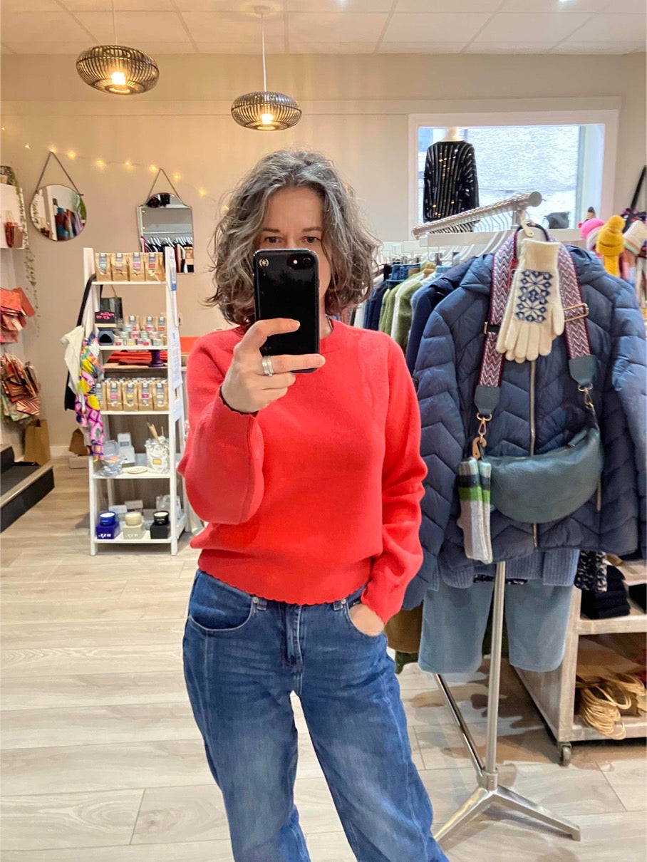 Numph Nubir sweater in cayenne red - [shop_name Strathaven] [womens clothing]