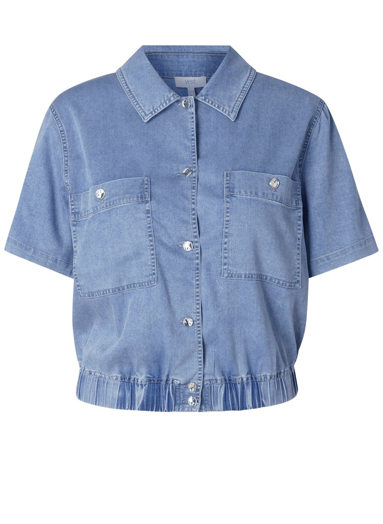 Yest Kamil denim blouse with fancy buttons - [shop_name Strathaven] [womens clothing]