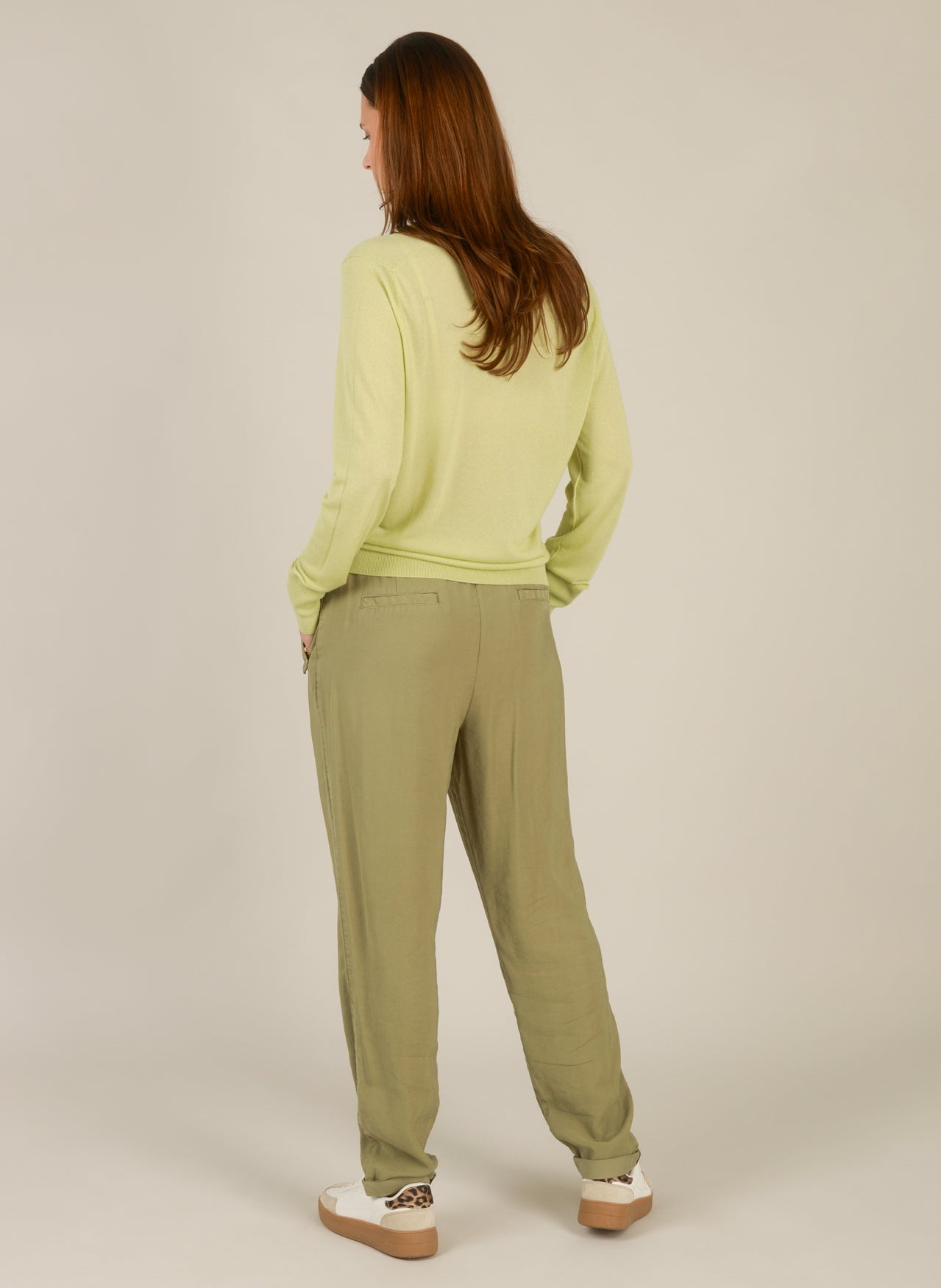 Yest Ilyana tapered trouser in olive - [shop_name Strathaven] [womens clothing]