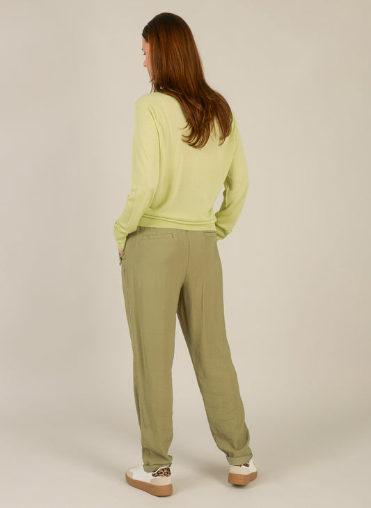 Yest Ilyana tapered trouser in olive - [shop_name Strathaven] [womens clothing]