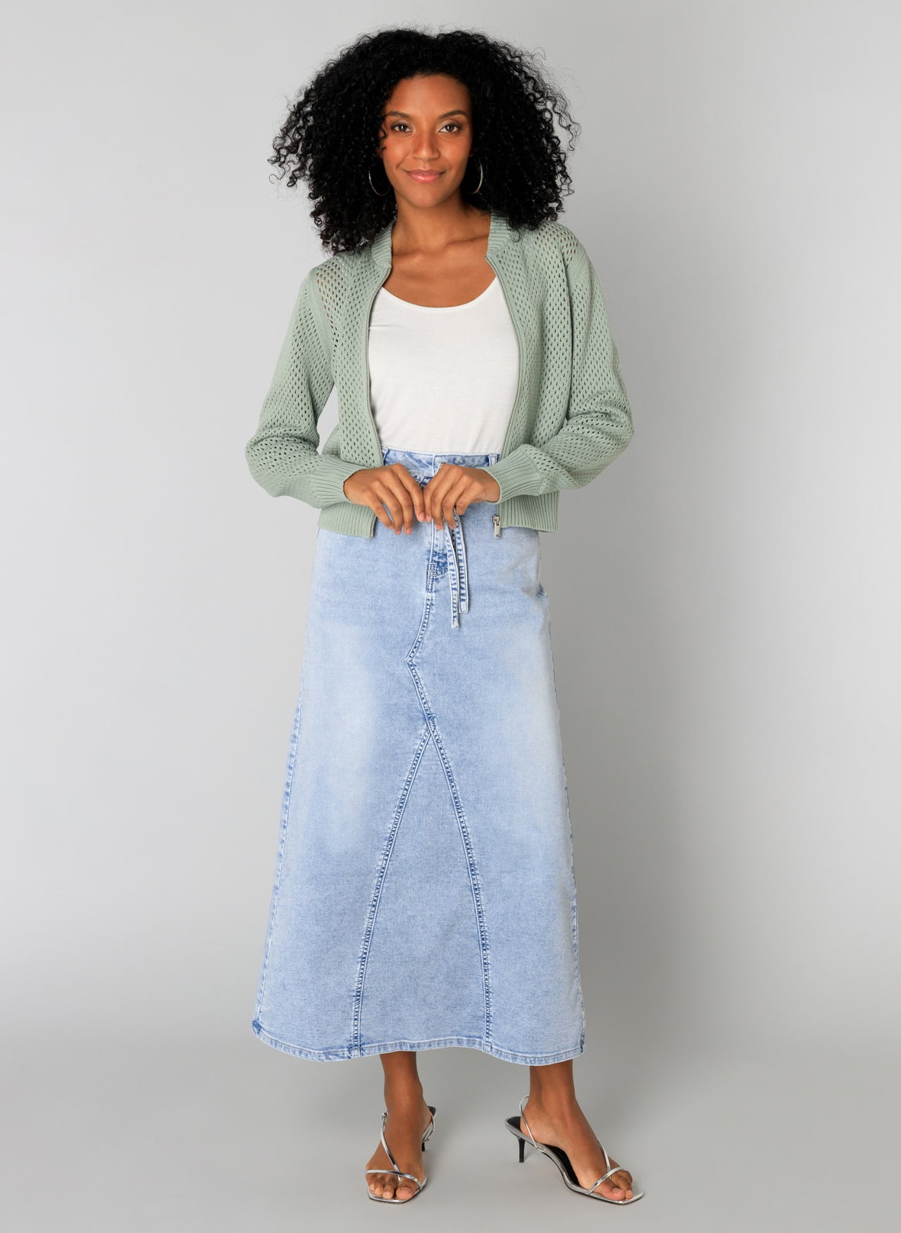 Yest Sarani cardigan in slate green