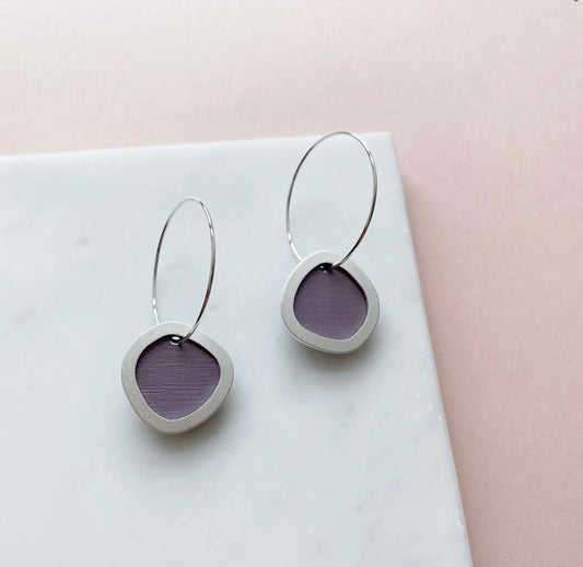 Mica Peet Silver geometric hoop earrings