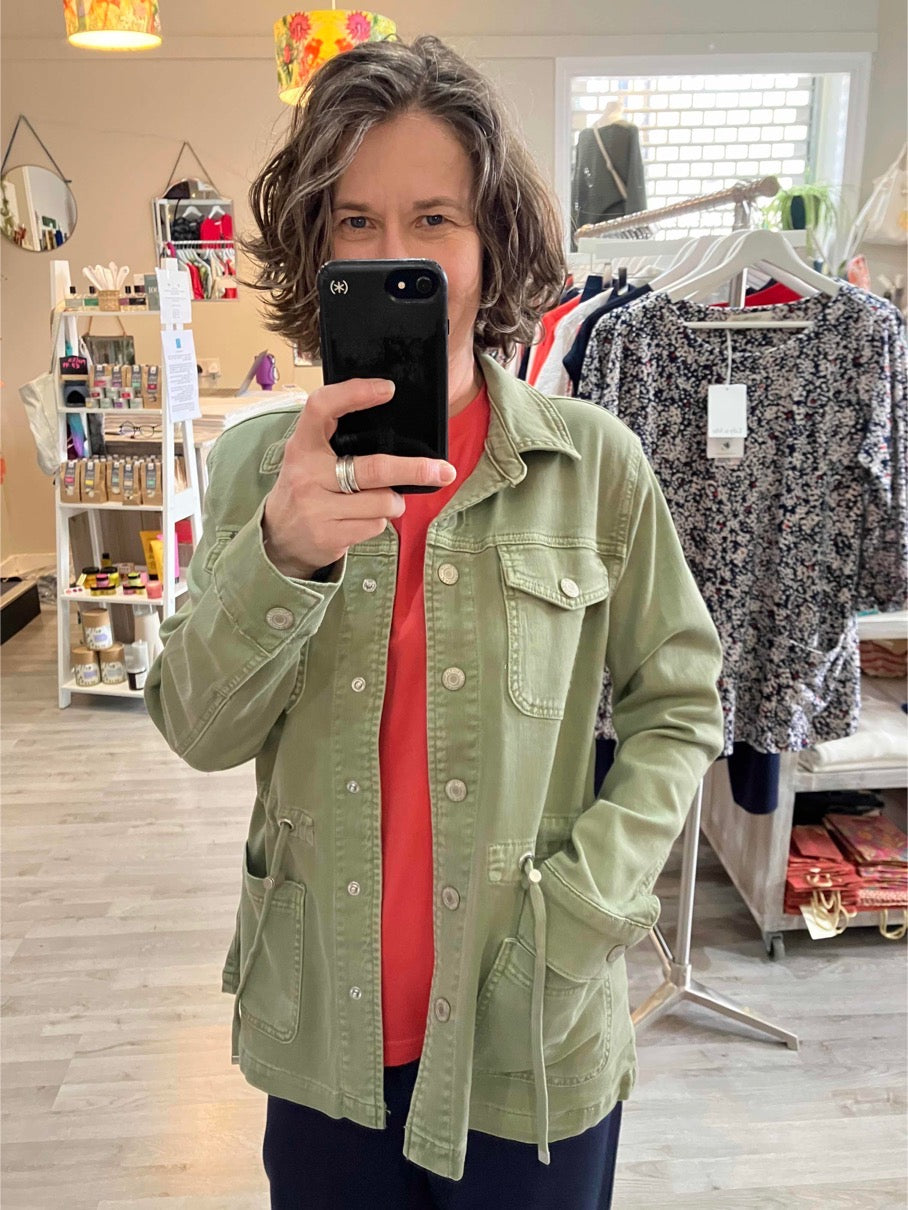 Red Button Robie teagreen denim jacket