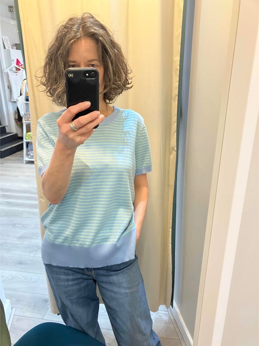 Betty Basics Robbie knit tee lagoon stripe - [shop_name Strathaven] [womens clothing]
