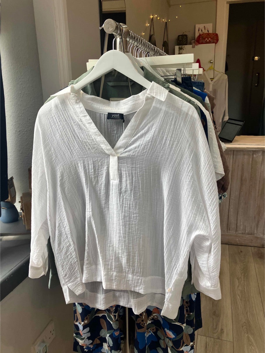 Yest Gienna white semi sheer blouse - [shop_name Strathaven] [womens clothing]