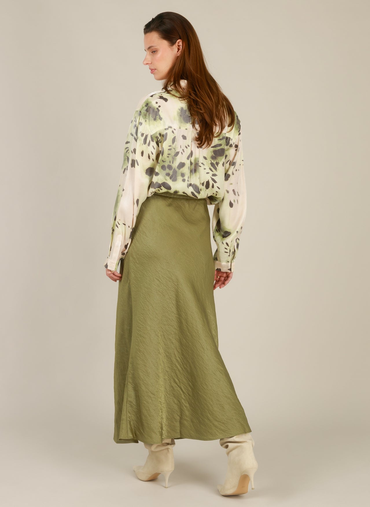 Yest Isaline blouse in peach and sage print - [shop_name Strathaven] [womens clothing]