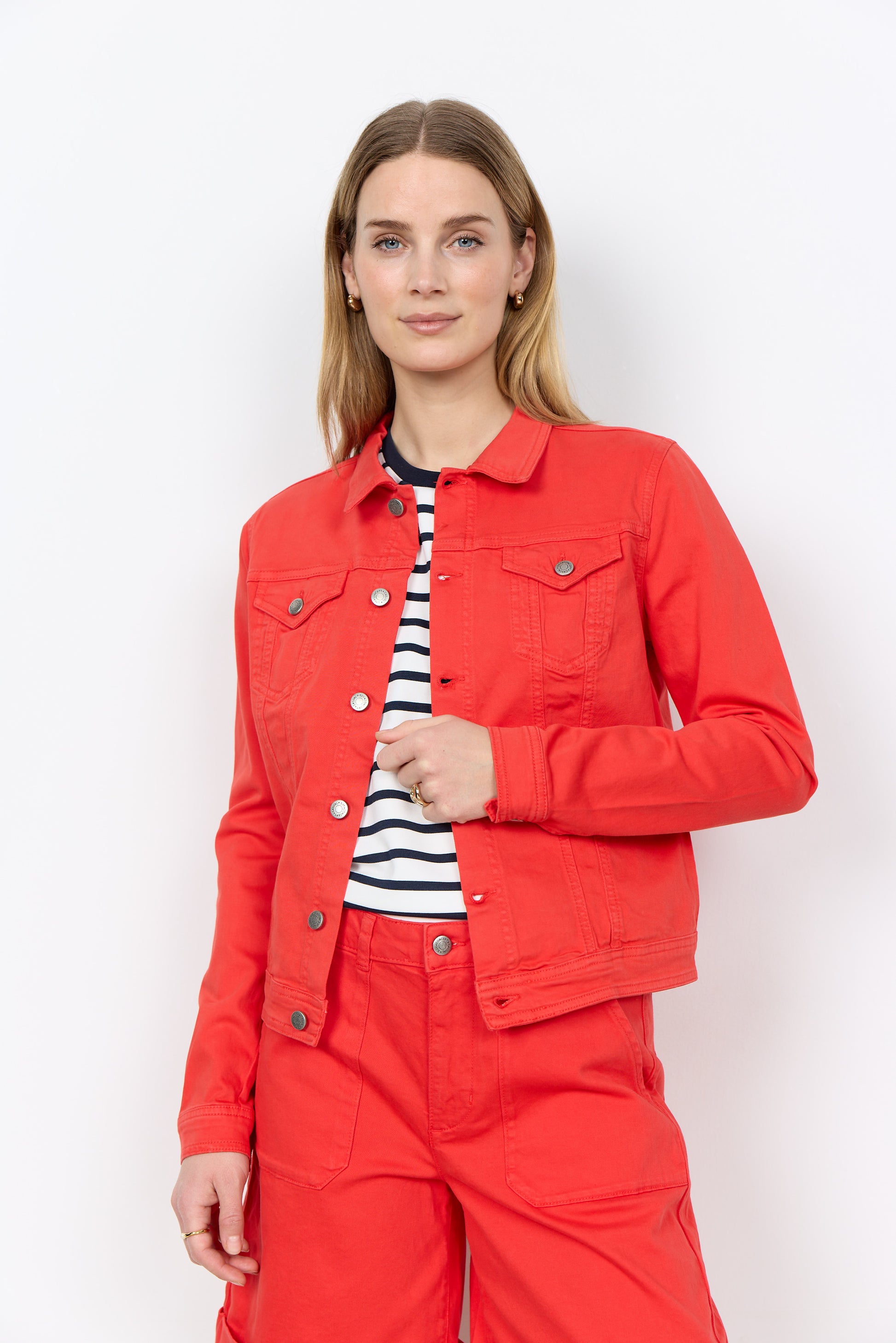 Soya Concept Erna denim jacket in red - [shop_name Strathaven] [womens clothing]