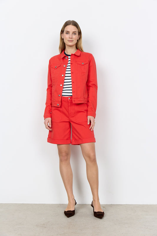 Soya Concept Erna denim jacket in red - [shop_name Strathaven] [womens clothing]