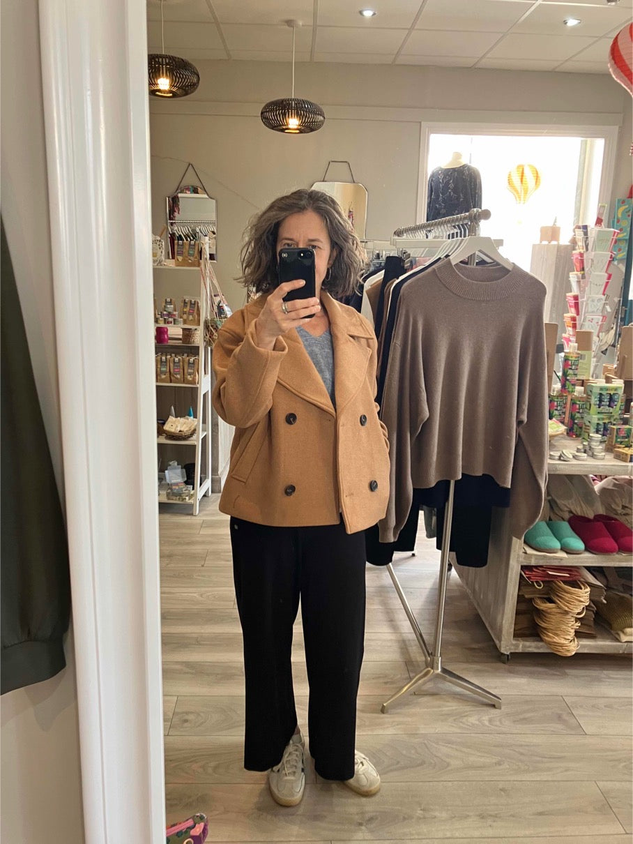 Fransa Charlotte coat in tobacco brown - [shop_name Strathaven] [womens clothing]