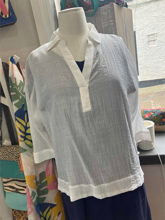 Yest Gienna white semi sheer blouse - [shop_name Strathaven] [womens clothing]