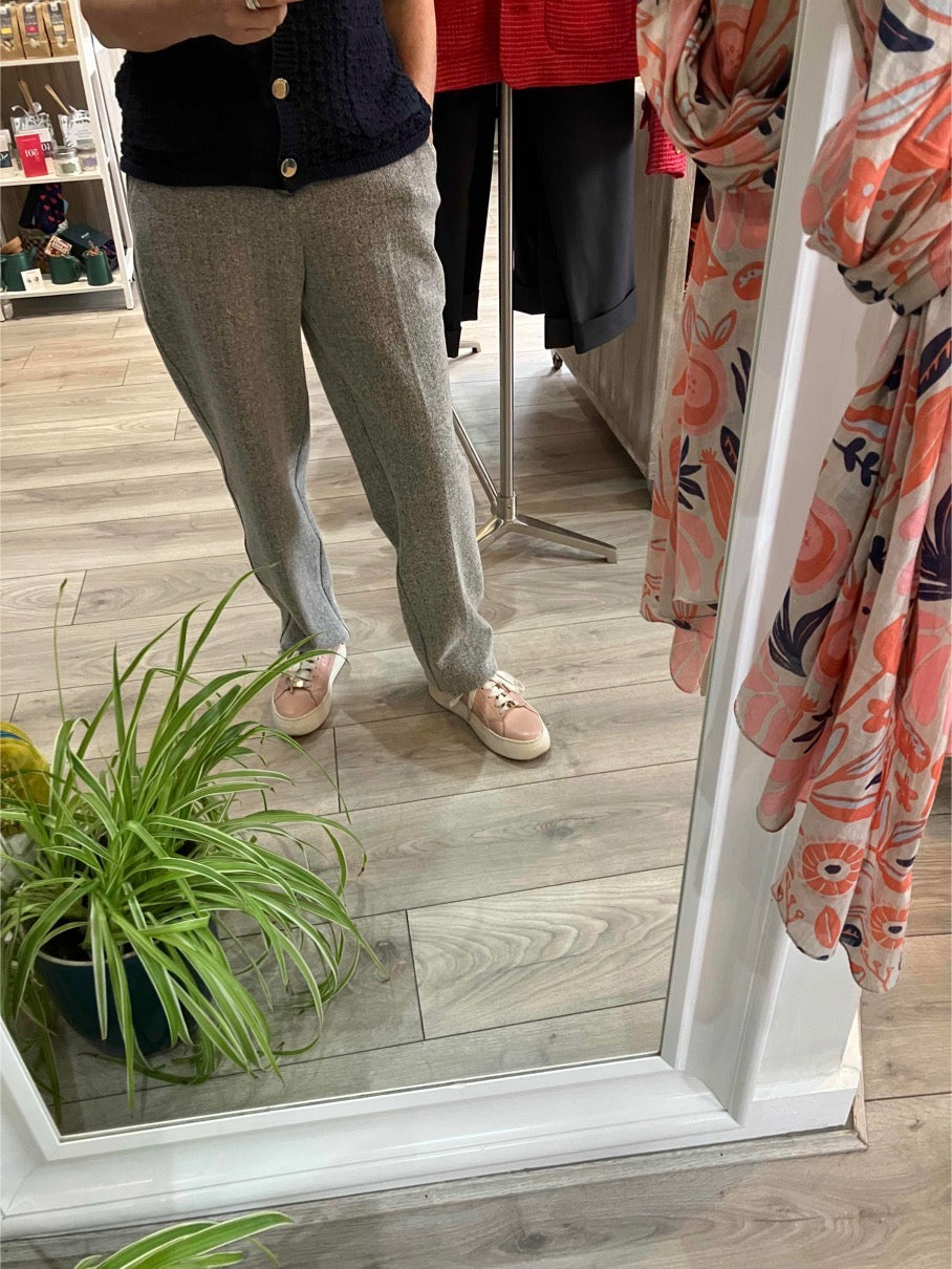 Yest Bertille trouser in silver grey melange