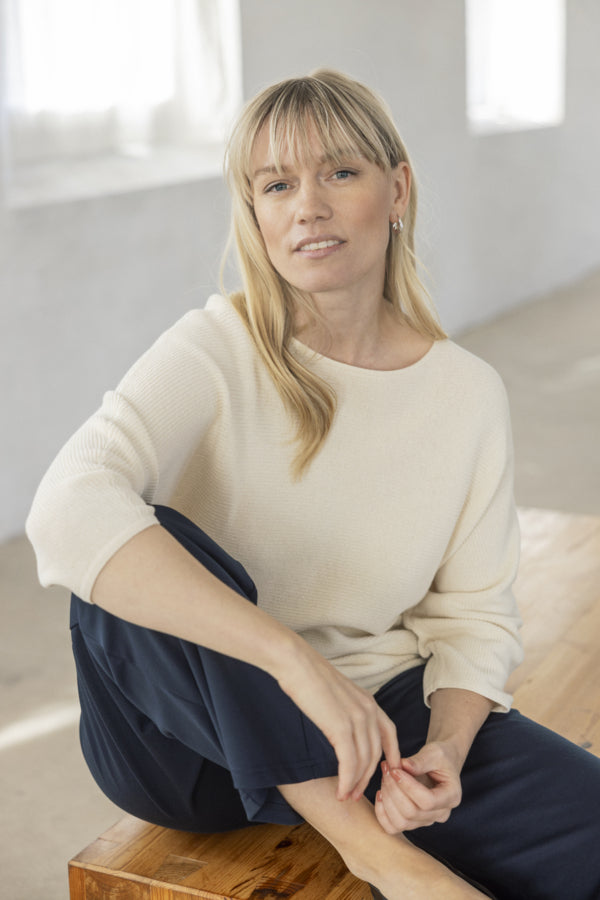 Fransa Sinja sweater in antique white