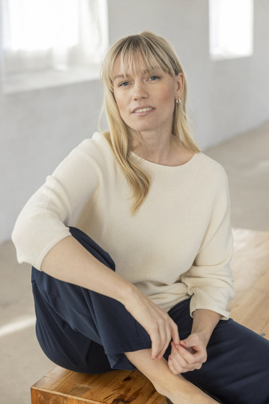 Fransa Sinja sweater in antique white
