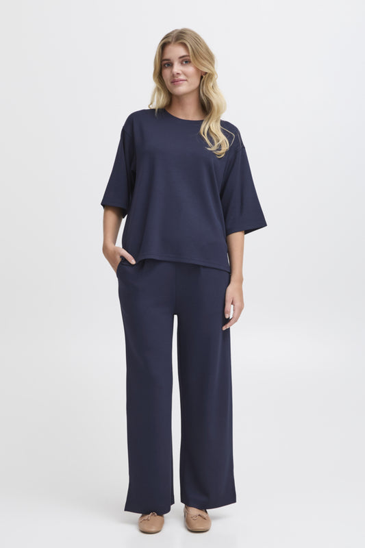 Fransa Aurora navy trousers - shorter length - [shop_name Strathaven] [womens clothing]