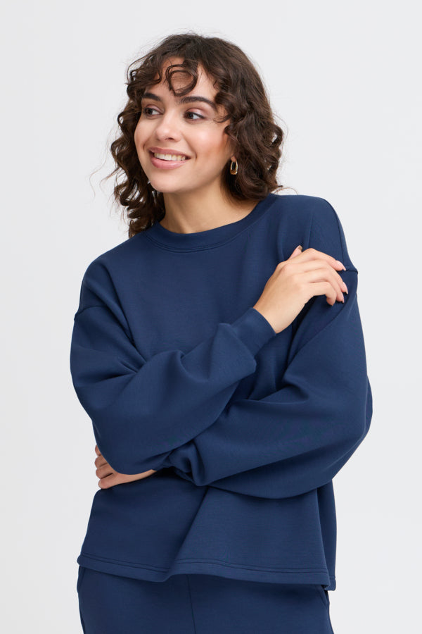 Fransa Aurora Sweatshirt in navy