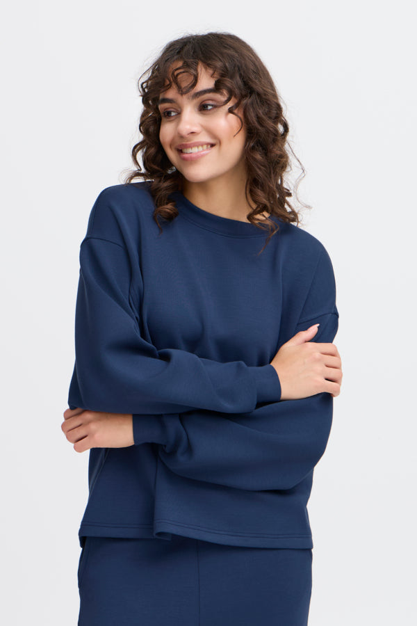 Fransa Aurora Sweatshirt in navy