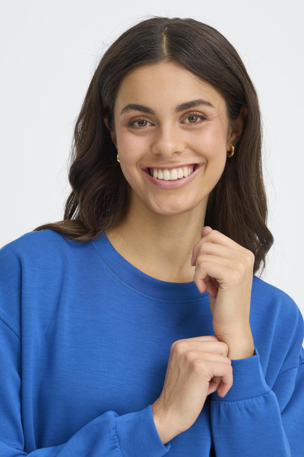 Fransa Aurora Sweatshirt in bright blue