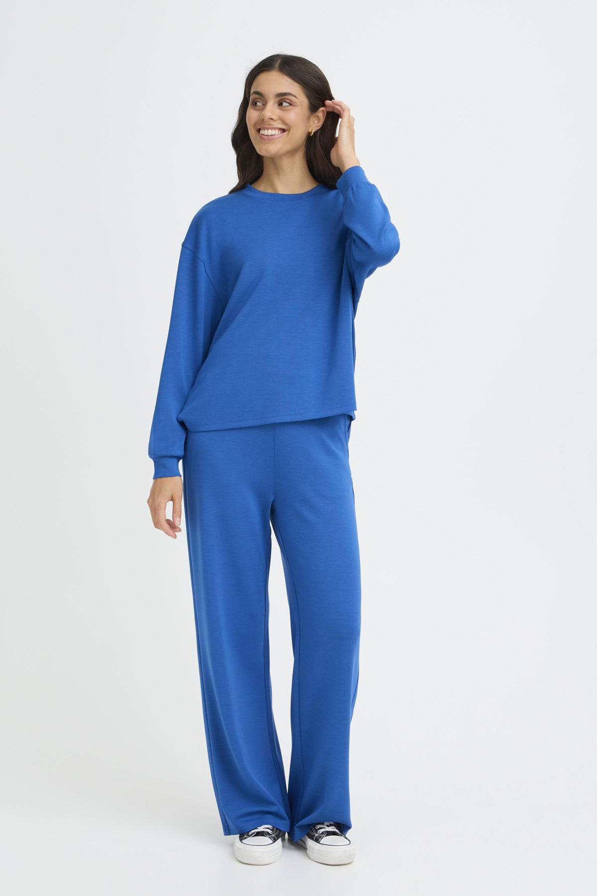 Fransa Aurora Sweatshirt in bright blue
