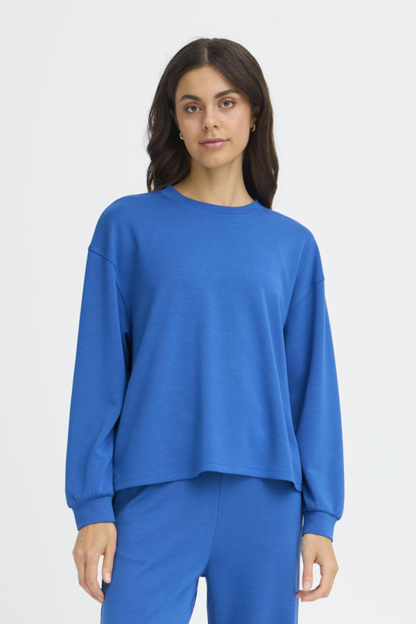 Fransa Aurora Sweatshirt in bright blue