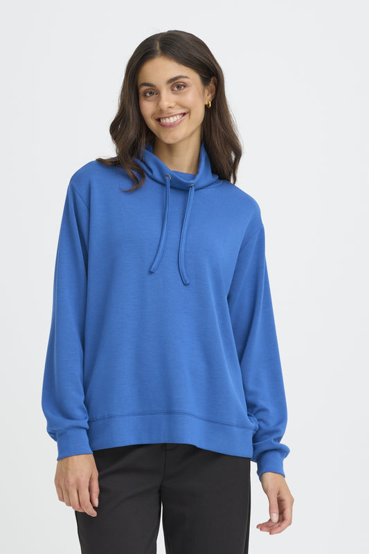 Fransa Aurora hoodie in bright blue - coming soon