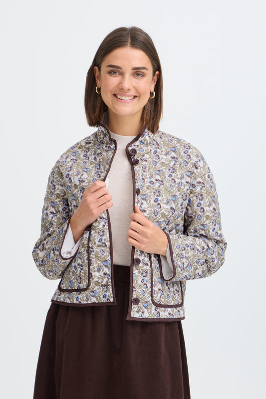 Fransa Claudine jacket in entangles fir green